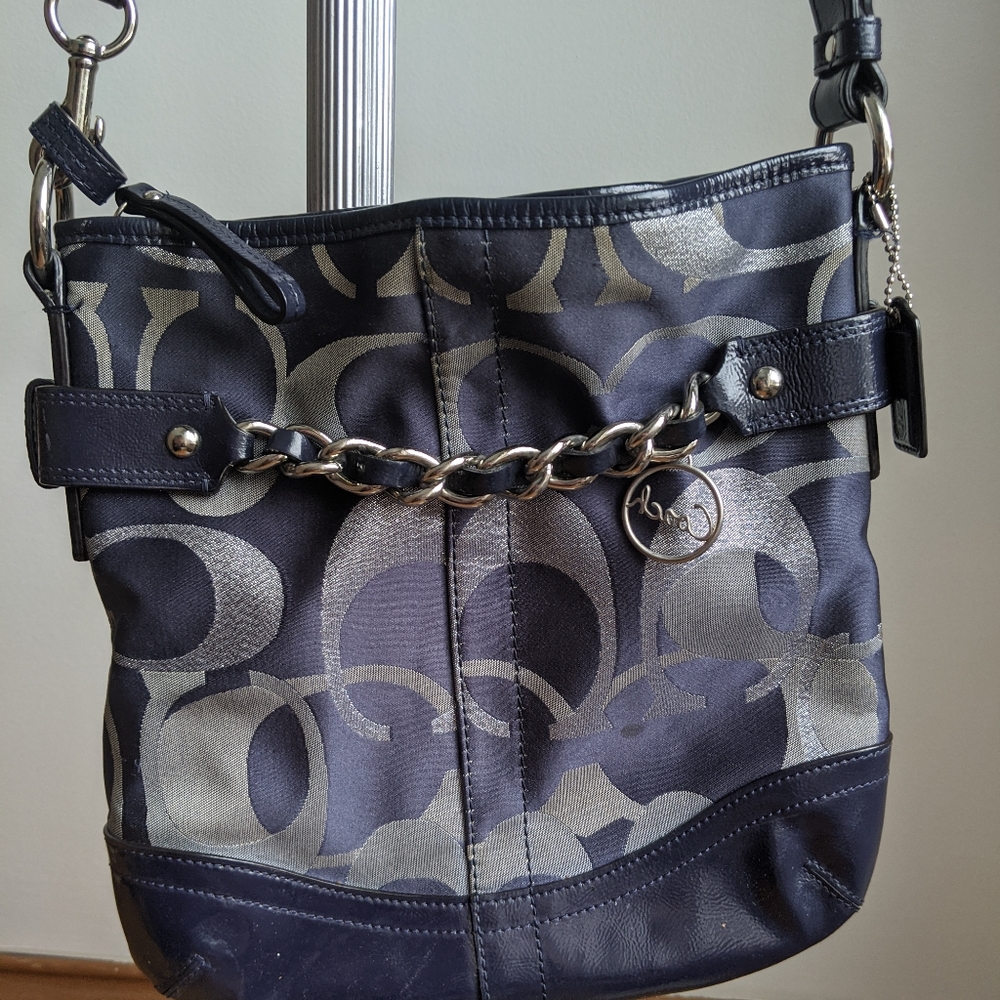 Coach | Navy Blue Metallic crossbody handbag